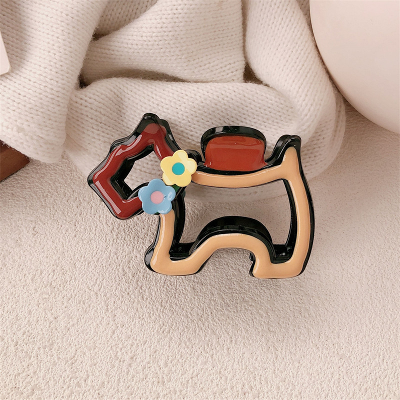 Linda flor perrito pinza para el cabello horquilla femenina de alta calidad clip simple de todo fósforo tocado clip de tiburón en la parte posterior de la cabeza