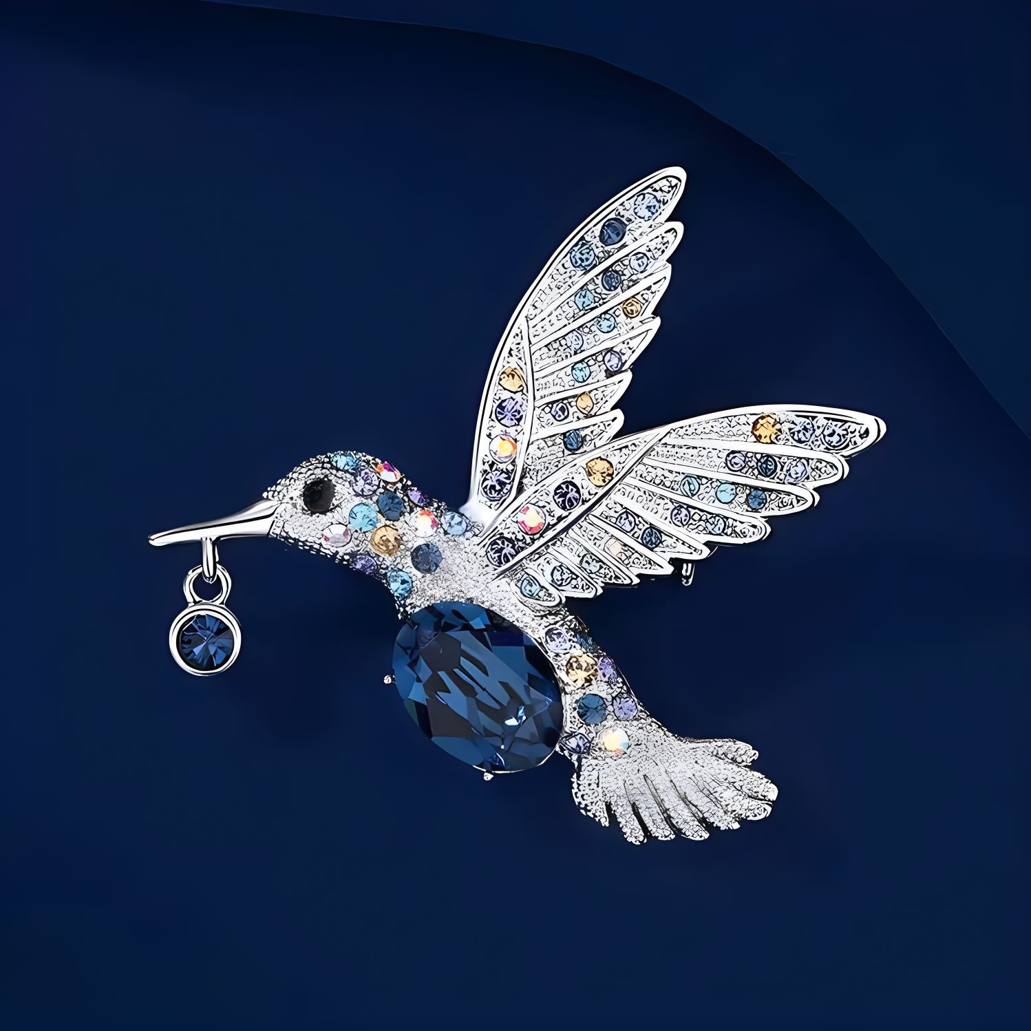 European and American Fashion Hummingbird Brooch, High-End Women's Luxury Elegant Animal Corsage, Accessible Luxury Design Pin, Suit Accessories