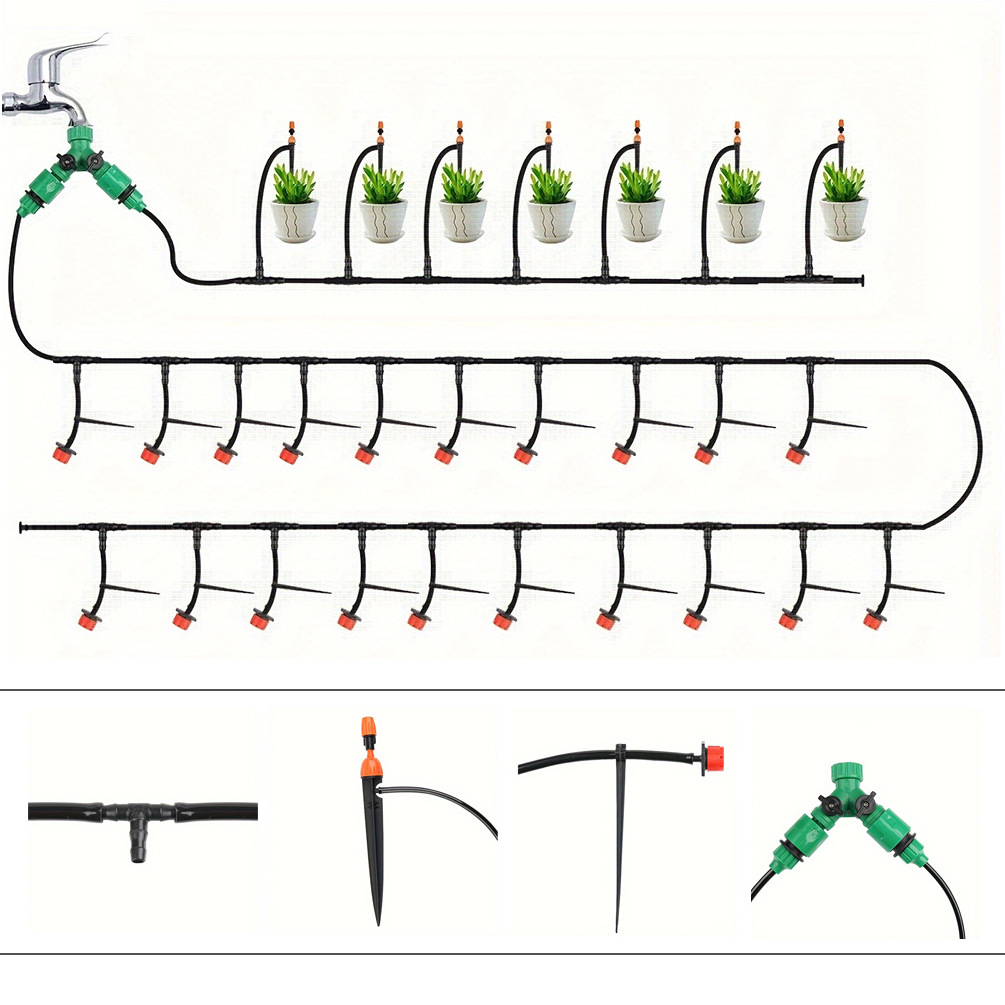 Kit de riego de jardinería herramientas de riego de maceta jardín al aire libre DIY regador automático set de riego por goteo