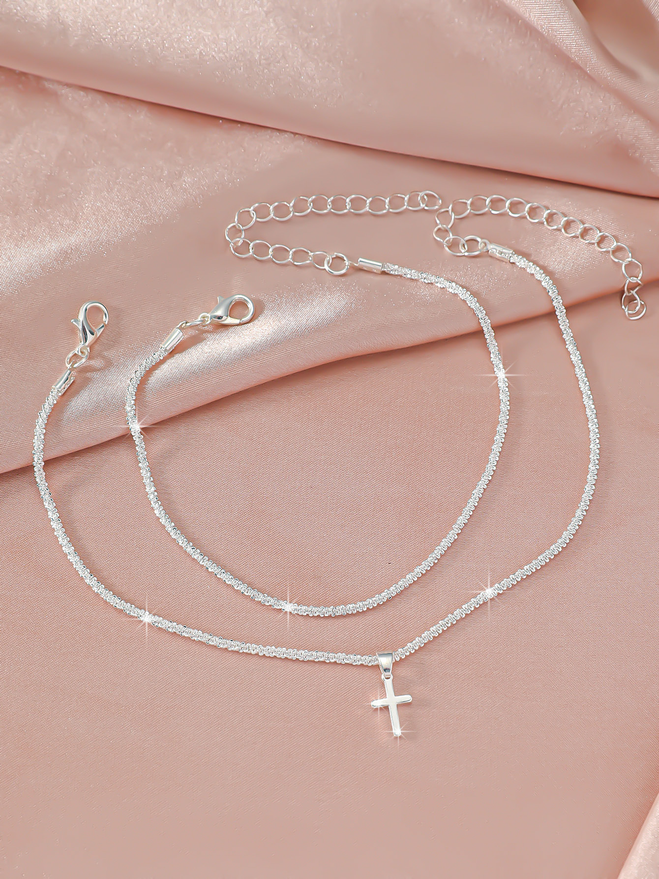 15g Weight Anklet Classification 1 Piece Quantity Casual Occasion Alloy, Copper Material Cross Pattern Women's Gender Beach, Simple Style Style Wholesale Jewelry Beach Simple Style Cross Alloy Copper Anklet 38