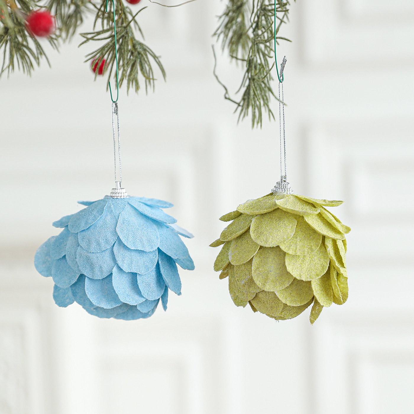 Espuma transfronteriza bola de Navidad pétalos de color bola de color decoración polvo adhesivo colgante árbol de Navidad accesorios de diseño de atmósfera