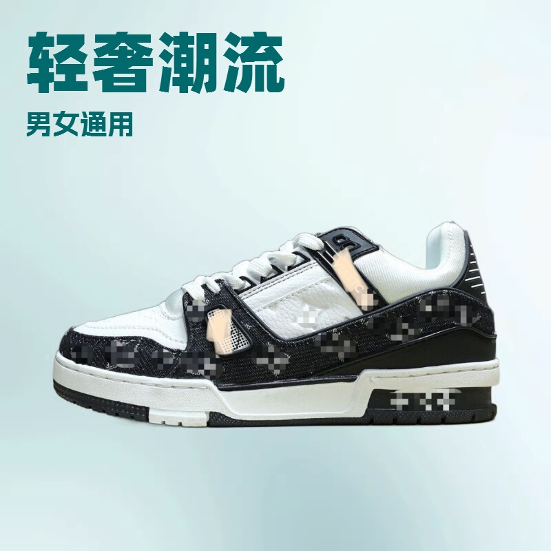 Cross-Border High-End Lv Trainer New Fashion Brand Sneakers for Men and Women, Light Luxury Trendy Casual Basketball Shoes, One-Piece Delivery