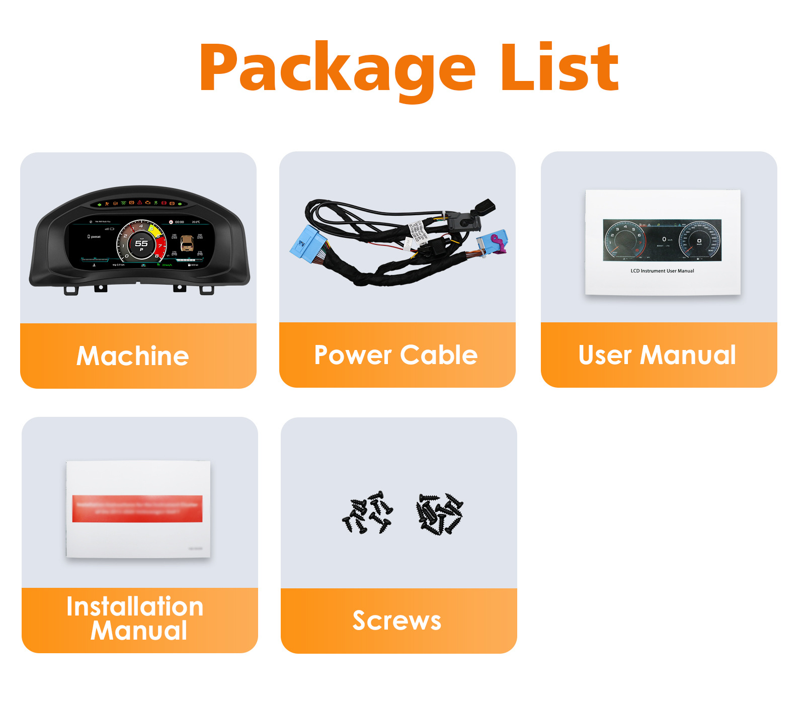 Suitable for Volkswagen Tiguan 1st generation and Scirocco 08-16, LCD dashboard car modification and upgrade