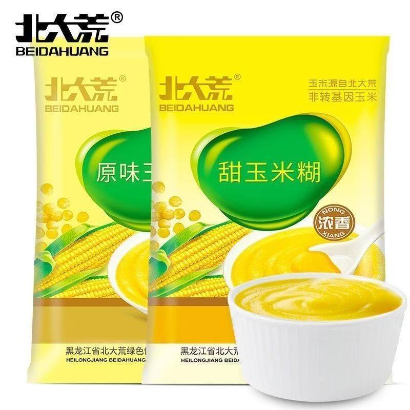 Beidahuang Pure Corn Powder Original Flavor 375g Sweet Corn Porridge Instant Drink Breakfast Filling Meal Replacement Powder Convenient Instant Food Wholesale