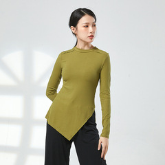 Irregular Slim Modern Dance Top Women's Dance Practice Suit Black Classical Ethnic Dance Dancing Body Clothing 