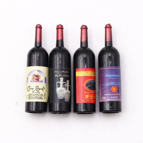 1:12 Doll House Accessories Scene Model Micro Landscape Decoration Photography Props Mini Simulation Plastic Red Wine Bottle