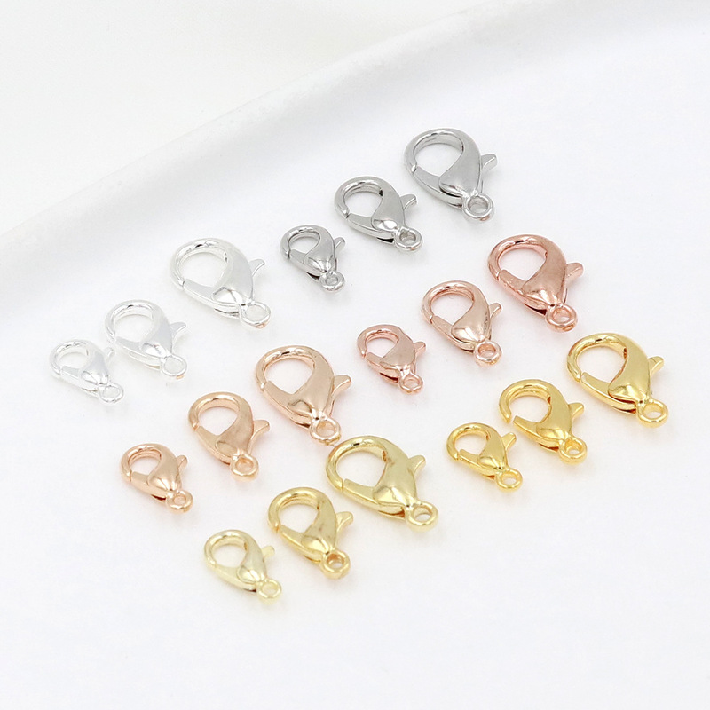 18K real gold 901 lobster clasp 14K gold color preserving lobster clasp water drop spring clasp diy beaded accessories B98