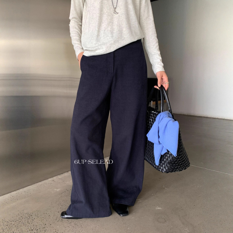 6UP秋韩系全棉磨毛休闲裤女广州十三行档口新款慵懒百搭长裤50255|undefined