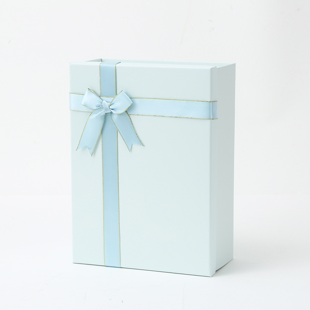 Caja de regalo plegable de una pieza, caja de regalo de vacaciones, caja de regalo de tapa, caja de regalo de arco de tapa, caja de regalo de vacaciones en stock