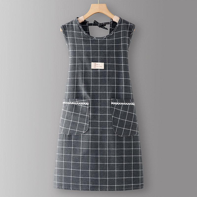 그레이 LC701 순면 라지 체크 조끼