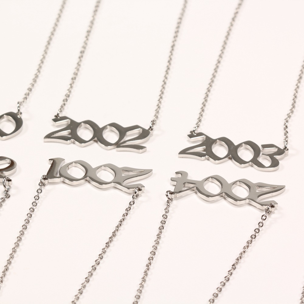 Fashion New Style Titanium Steel Year Necklace display picture 4