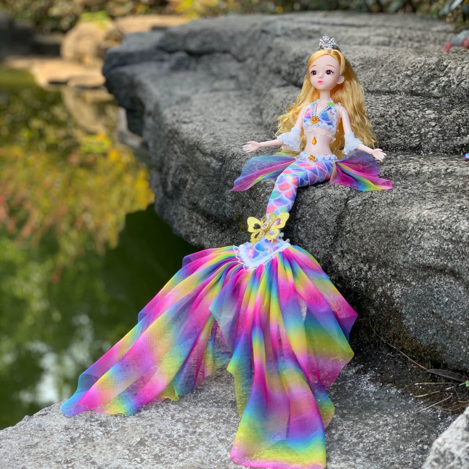 Doll Yau Tail Mermaid, 45 cm, 11 movable joints, removable clothes