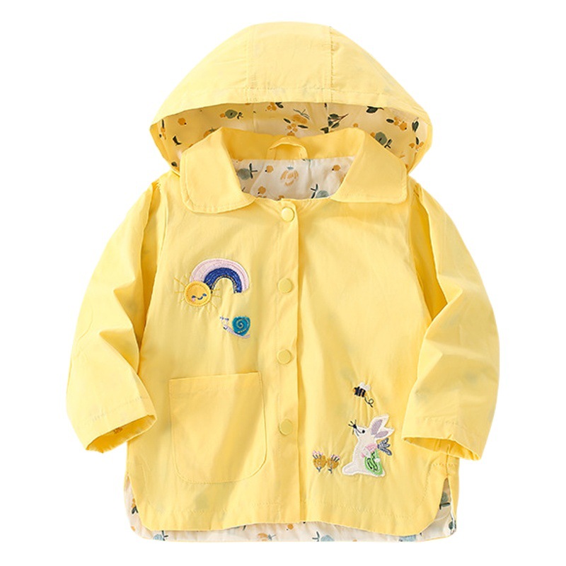 En stock malwee chaqueta para niños Primavera y otoño nuevos niños europeos y americanos con capucha casual Top estilo occidental Ropa para Niñas