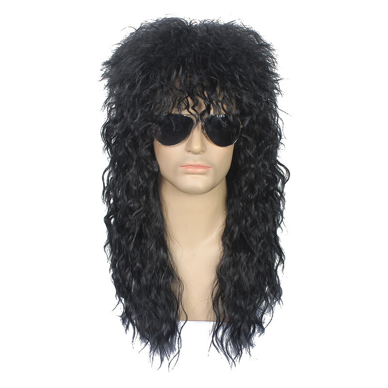 Amazon European and American Men's Wigs 80S Punk Long Curly Hair Halloween Rock Dropshipping Trendy Retro Amazon European and American Men's Wigs 80S Punk Long Curly Hair Halloween Rock Dropshipping Trendy Retro