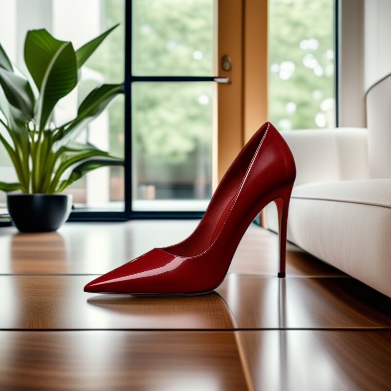 Plus-Size, Widened Red Single Shoes with a Stylish Design, 12cm High Heels, Elegant and Sexy, Mature Style, Large Size Women's Shoes 4344