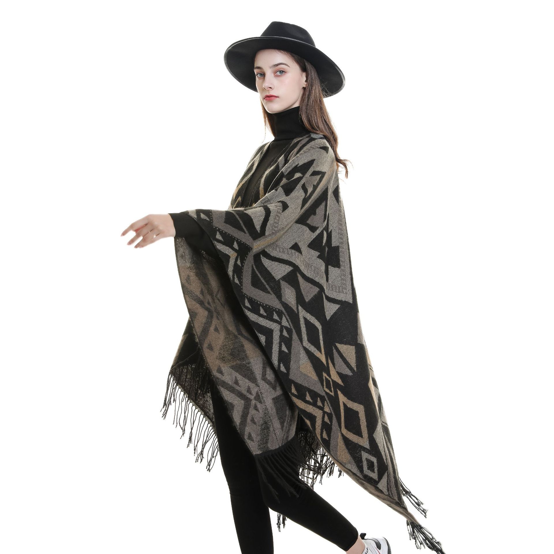 2022 otoño e invierno nuevo chal de mujer estilo étnico chal bufanda dividida bufanda cálida bufanda de viaje Otoño e Invierno