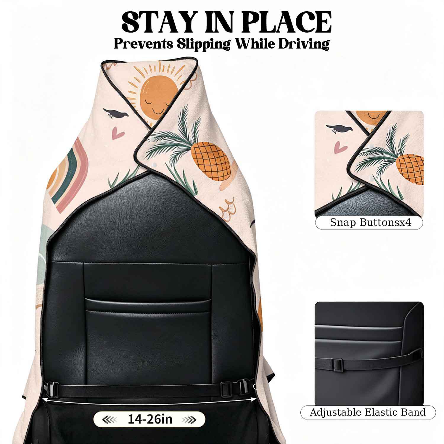 2-piece dual-use car seat cover, ultra-fine fiber, can be used as a beach towel, printed car protective seat cover 6