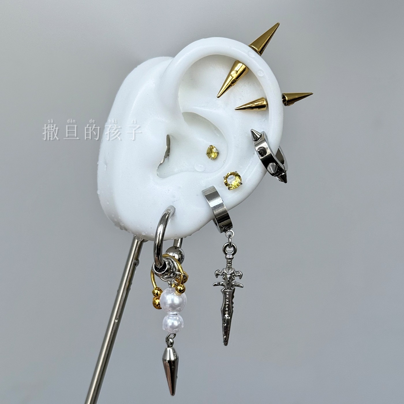 Labret piercing jewelry detail image