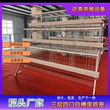 三层四门白槽蛋鸡笼   镀锌丝工艺   空间错位易清理粪便机械