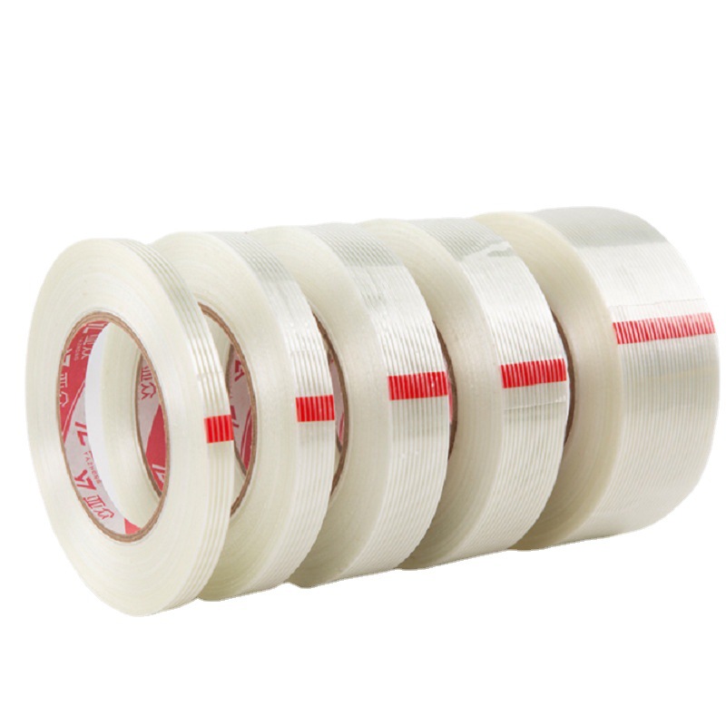 亚众8915玻璃纤维单面条纹纤维胶带航模固定胶带抗磨损纤维包装带