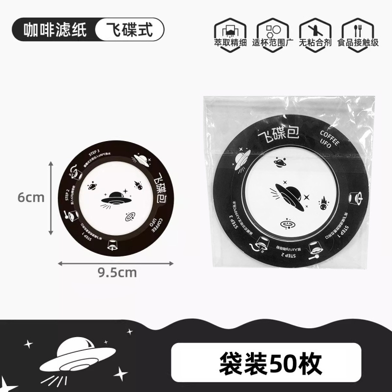 フライパン式コーヒーろ紙の耳のろ紙の手でコーヒーの粉の濾過紙を流します。|undefined