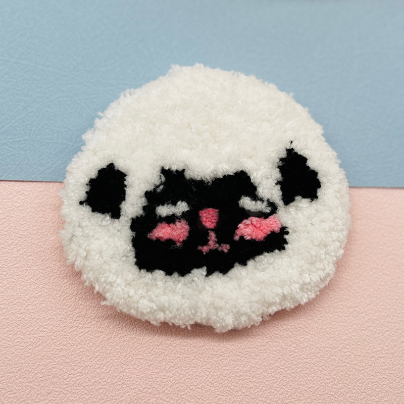 Huevo frito, posavasos de bordado de pinchado creativo, paquete de material de bricolaje hecho a mano, manteles divertidos, clases manuales para niños, música de pinchado de animales