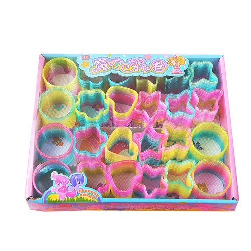 Elastic rainbow circle children's educational toy spring stacking circle kindergarten gift school stall supermarket hot sale