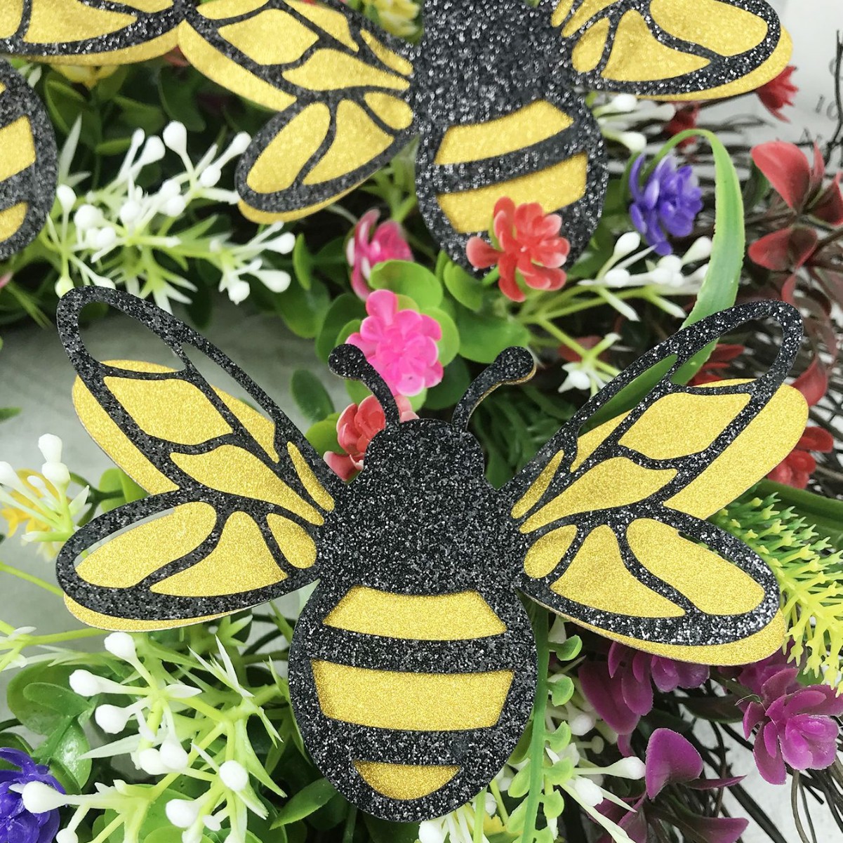 3D Three-Dimensional Double-Layer Bee Decorative DIY Home Living Room Study Background Multi-Scene Applicable PVC Wall_voghion.com