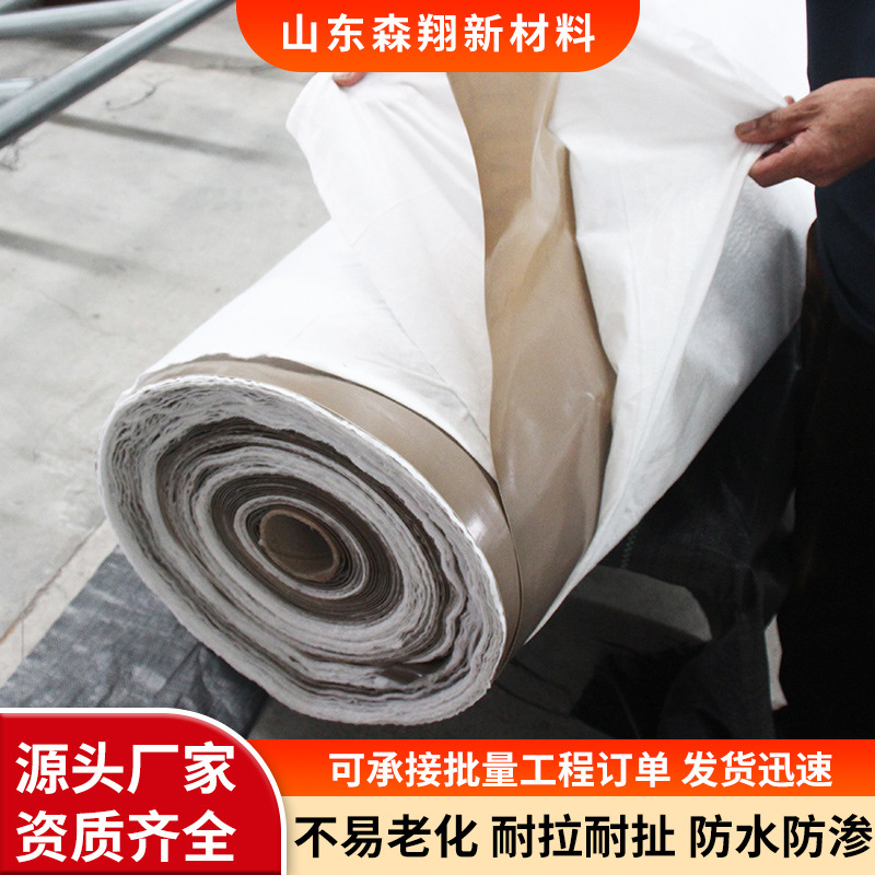 复合土工膜防渗膜鱼塘鱼池防水蓄水池hdpe膜护坡防漏两布一布一膜
