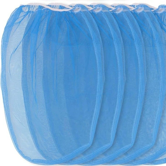 Готовые к отгрузке трансграничные поставки синих фильтр-мешков для краски с высокой эластичностью и эластичным отверстием для фильтрации краски.