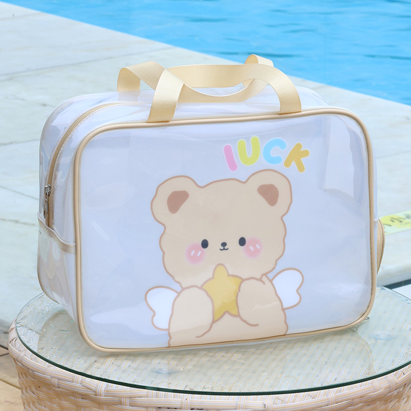 Nueva bolsa de cosméticos de viaje de gran capacidad bolsa de playa húmeda y seca separación fitness bolsa de natación bolsa de almacenamiento de dibujos animados