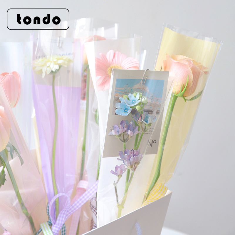 (procesamiento personalizado) macarón de color sólido bolsas de paquete de flores materiales de embalaje