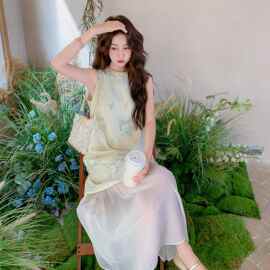 【 女装夏装】刺绣花纹连衣裙女