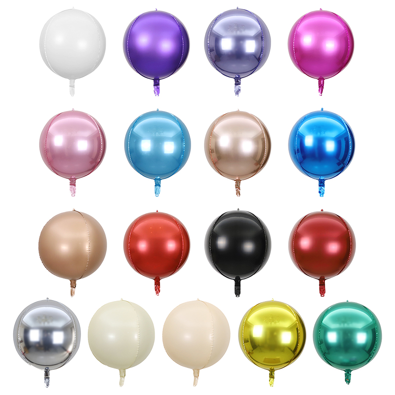 18 pulgadas 22 pulgadas 32 pulgadas 50 pulgadas 4D esfera redonda gran tamaño normal globo de película de aluminio decoración de fiesta de cumpleaños