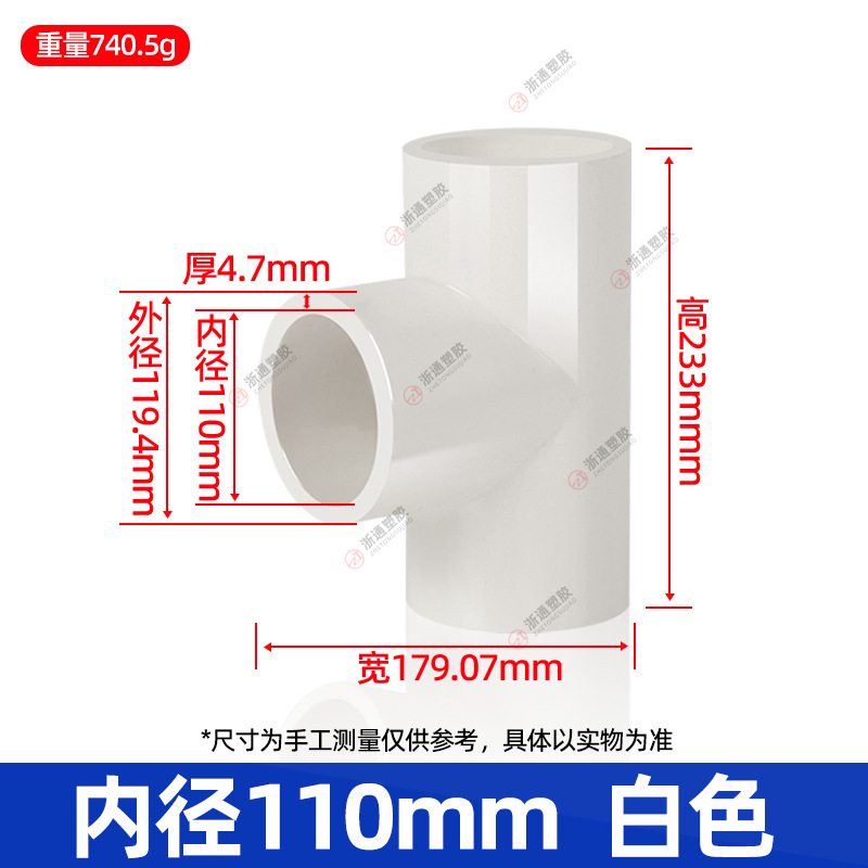 110给水三通【白色】20个/箱