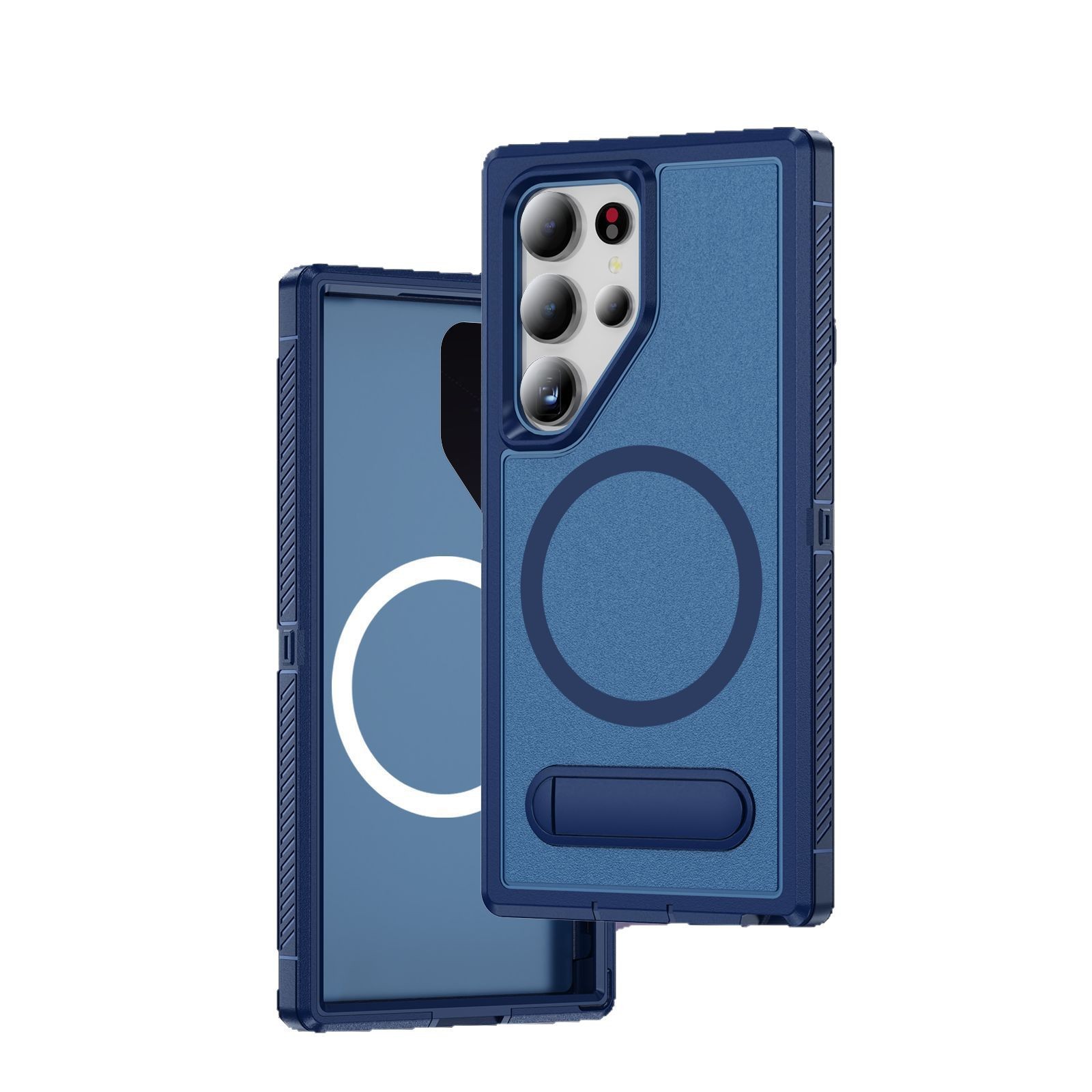 Adecuado para Samsung S25ULTRA Guardian Soporte magnético Estuche para teléfono móvil S24 Estuche protector S23 resistente de doble capa a prueba de caídas