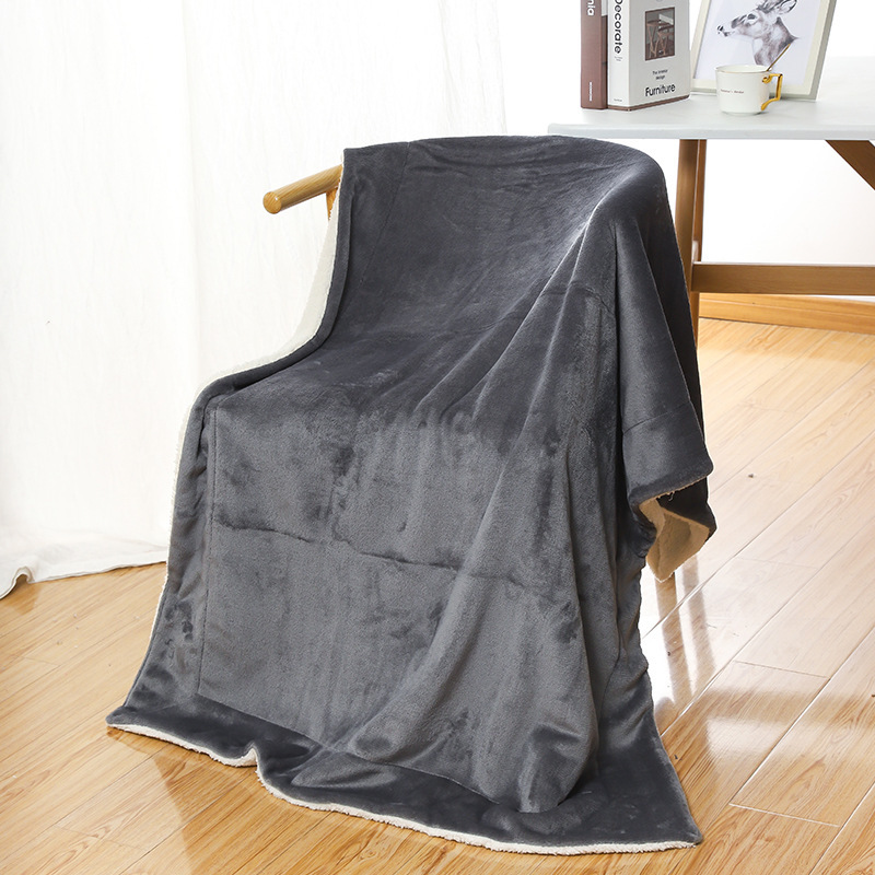 Mantras Sherpa personalizadas de comercio exterior de flanela de cordero de cachemira de doble capa de mantas gruesas mantas de cubierta domésticas mantas de siesta de dormitorio