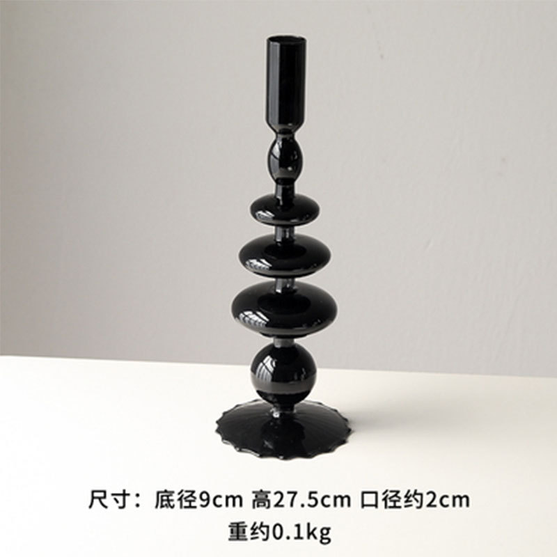 3. C 스트라이프 하단 촛대-블랙