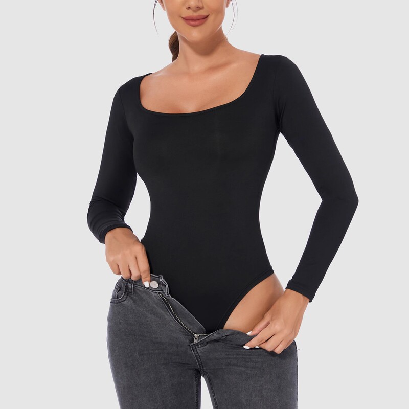 European and American Export Plus Size Women's Slim-Fitting Bottoming Shirt T-Shirt Long-Sleeved Women's Jumpsuit Jumpsuit Women's Top European and American Export Plus Size Women's Slim-Fitting Bottoming Shirt T-Shirt Long-Sleeved Women's Jumpsuit Jumpsuit Women's Top
