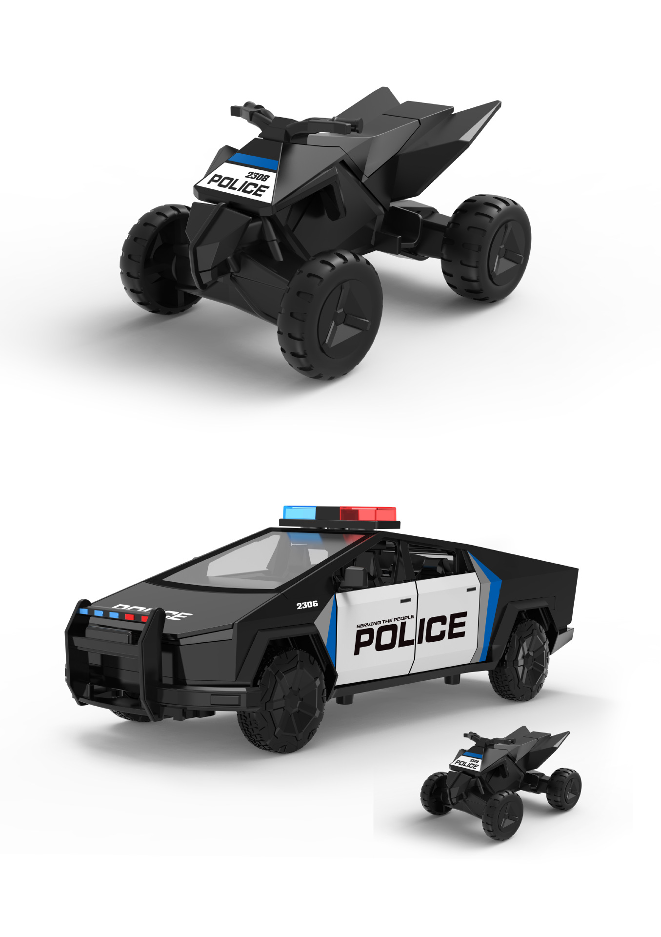 1:24 Tesla Camping RV con motocicleta con retorno de luz y sonido Nuevos juguetes de modelo de coche de aleación transfronterizos