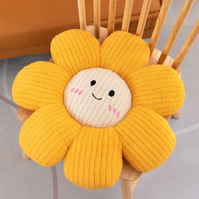 Plush pillow solar-powered, sofa, flowered, sunflower, tatami