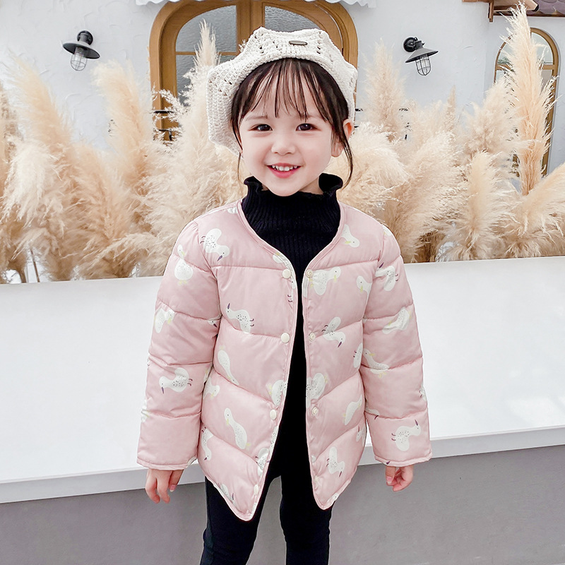 Chaqueta acolchada de algodón para niñas Chaqueta acolchada de algodón para niños 2024 nuevo otoño e invierno Bebé Forro cálido Chaqueta ligera