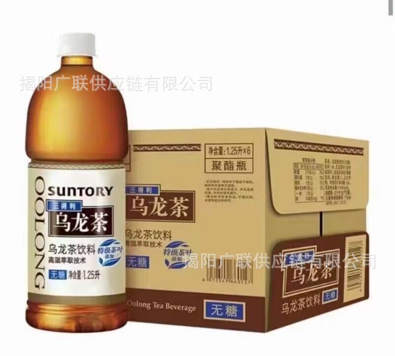 批发三得.利乌龙茶饮料高温萃取技术茶饮料1250ml家庭装饮品1.25L