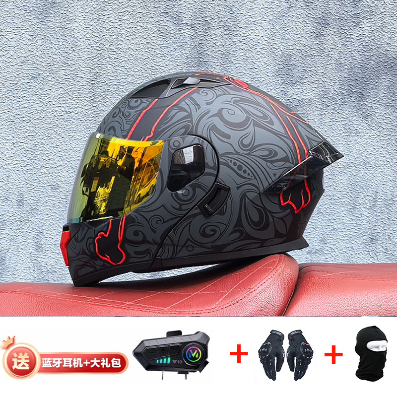 Rollo corrugado negro mate con bluetooth rojo brillante Y10