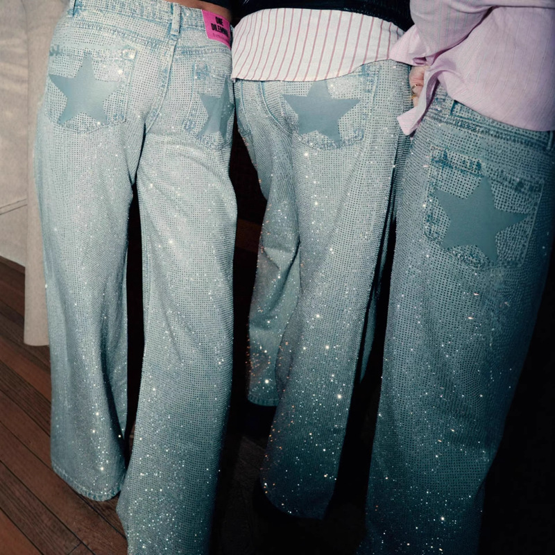 One Dilemma European and American Cross-Border Star Print Rhinestone Jeans Women's Loose Straight-Leg Pants Aliexpress Women's Clothing