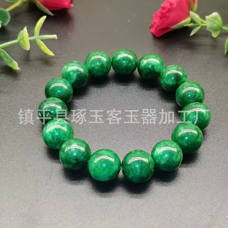 乾青ブレスレット翡翠鉄龍生玉玉ブレスレット石英岩玉玉串白地青寒玉玉ブレスレット|undefined