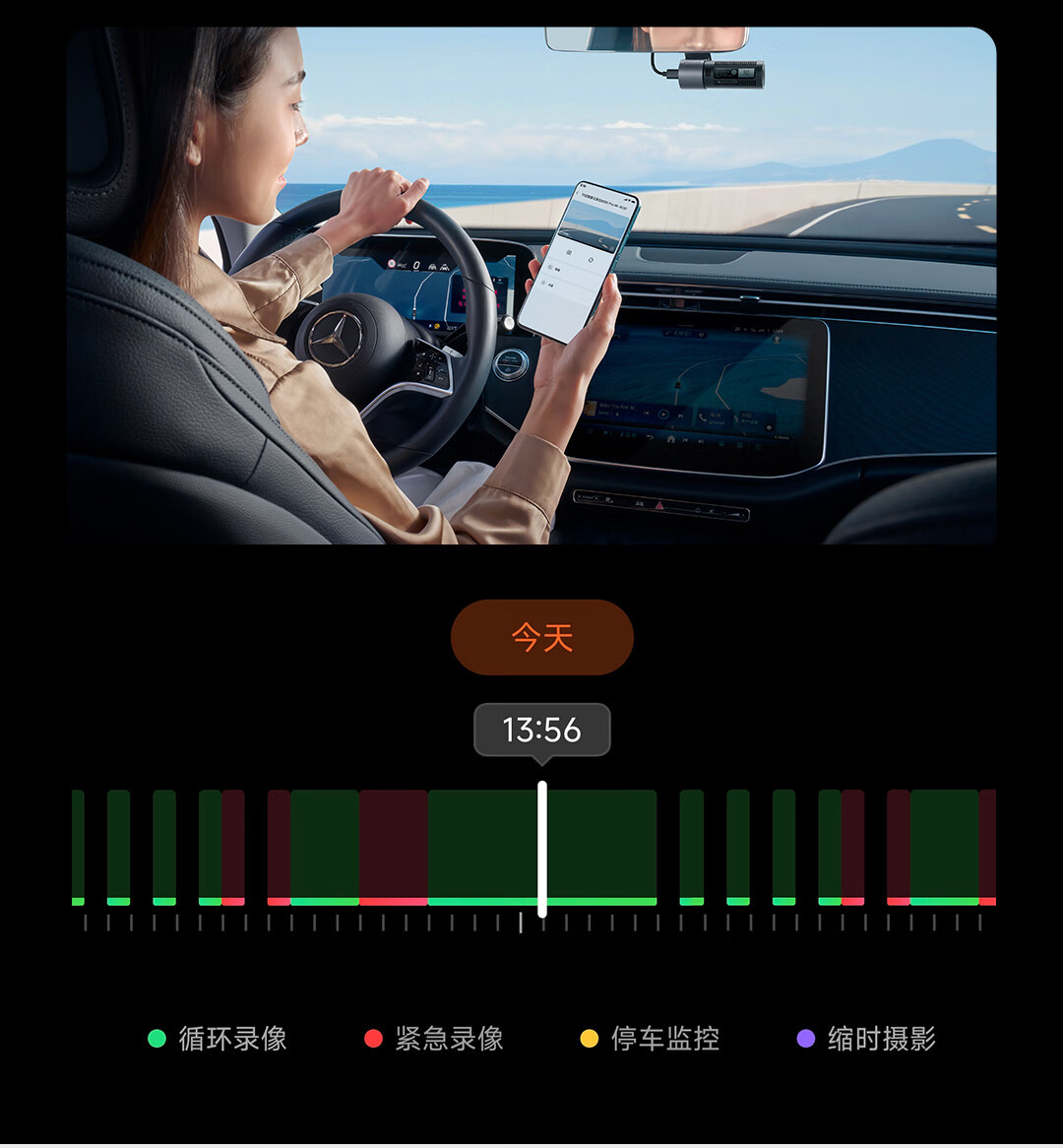 70Mai M310Pro Driving Recorder 4K Ultra-Clear Night Vision F1.55 Large Aperture Front Recording and Internal Recording with 360-Degree Rotation