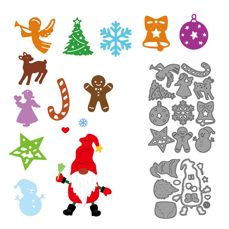 1 Piece DIY Scrapbook Multi-Piece Santa Claus Pendant Metal Carbon Steel Knife Mold Hand-Embossed Etching Cut