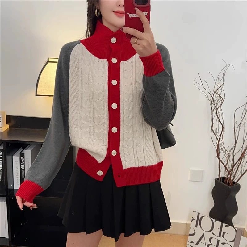 Ленивый стиль темпераментный свитер с длинными рукавами кардиган