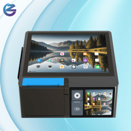Transfronterizos venta caliente caja registradora en una escala sistema de caja registradora de supermercado 10.1 pulgadas doble pantalla un solo toque caja registradora de autoservicio